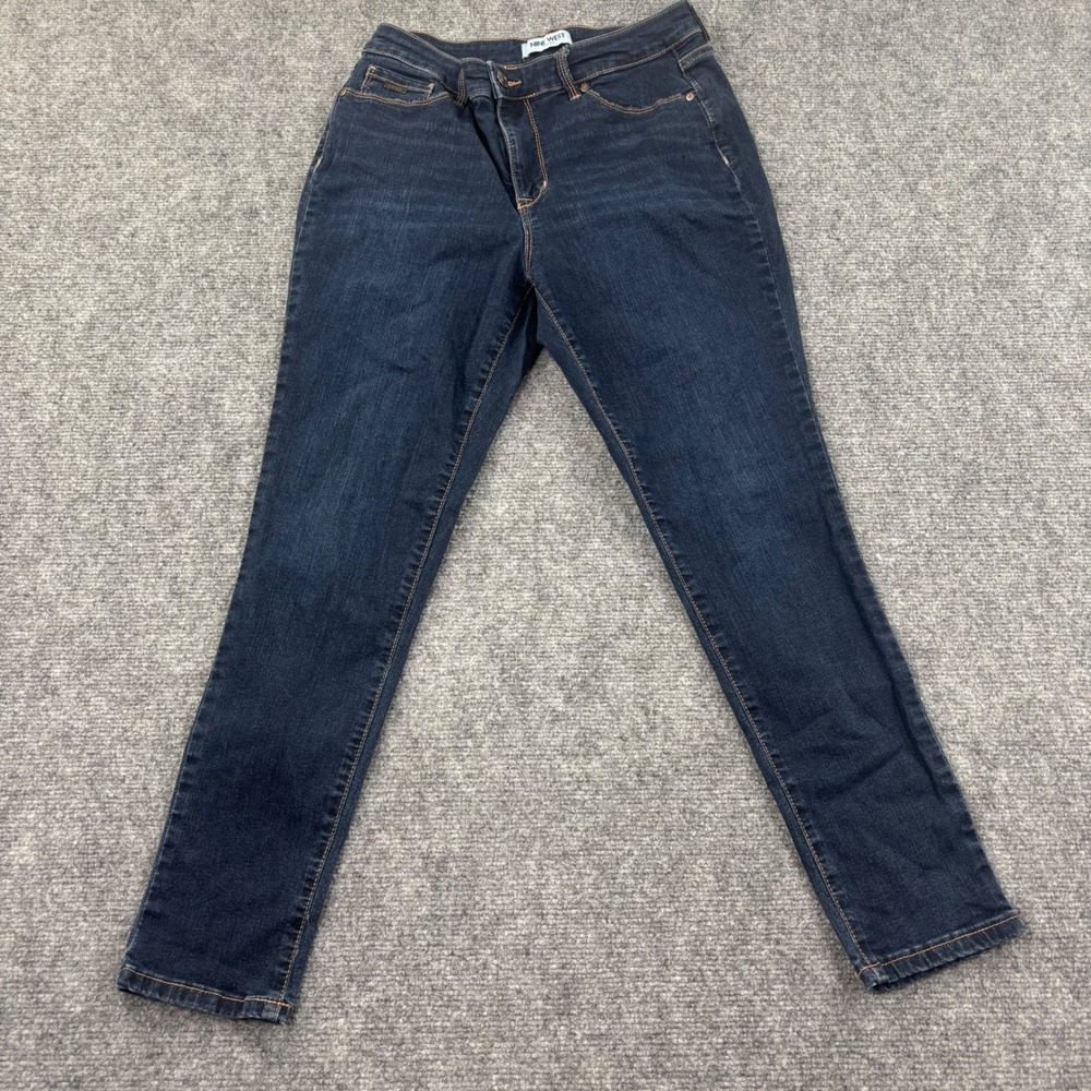 Nine West Jeans Skinny Size 10P Dark Blue Stretch Denim High Rise Women's‎